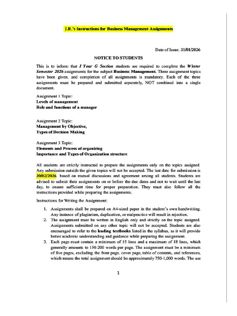 Assignment 1 To 3 BM Corrected | PDF