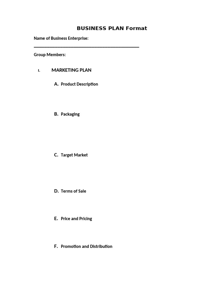 BUSINESS PLAN Format | PDF | Expense | Prices