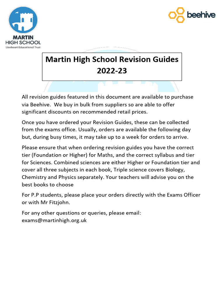 Revision Guides for Website | PDF