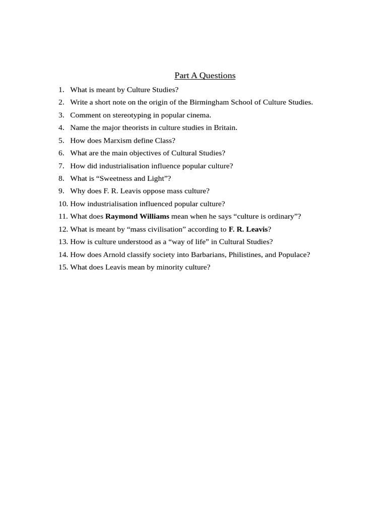 Part A Questions | PDF