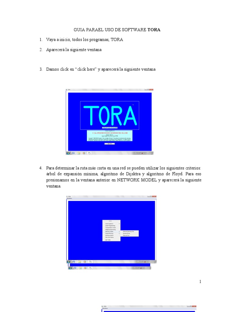 Guía de Uso del Software TORA | PDF | Iteración | Algoritmos