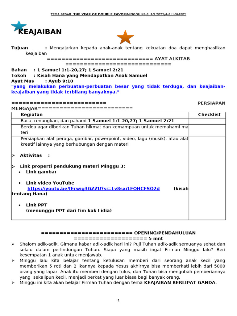 Lesson Plan Happy m3 Januari 2025. Ixdocx | PDF