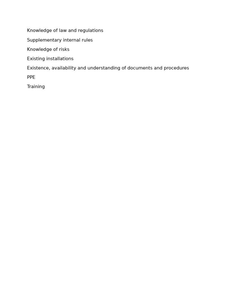 Knowledge of Law and Regulations | PDF