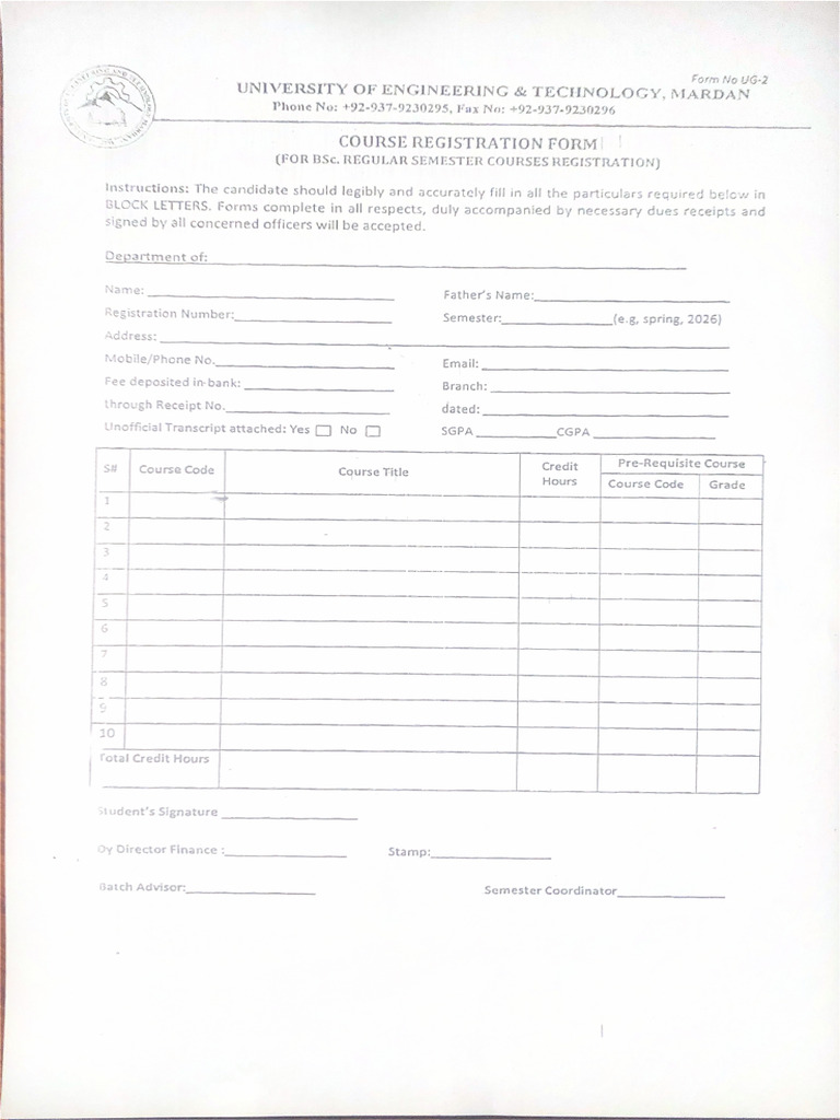 Reg Form | PDF