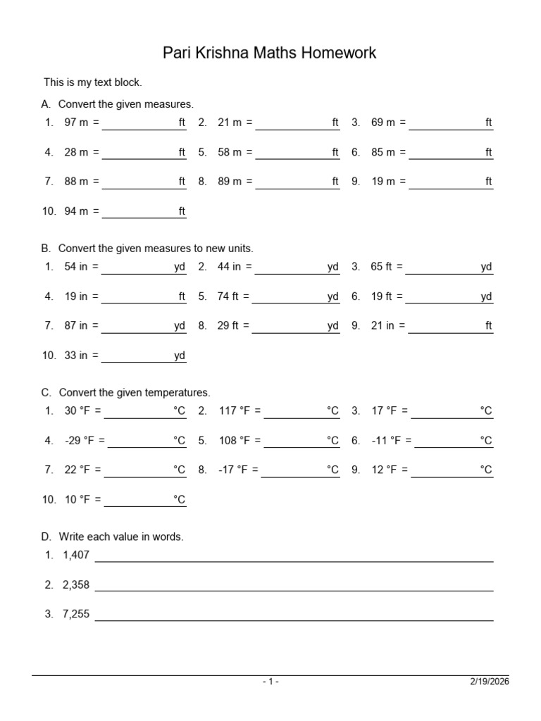 PK Maths Homework | PDF