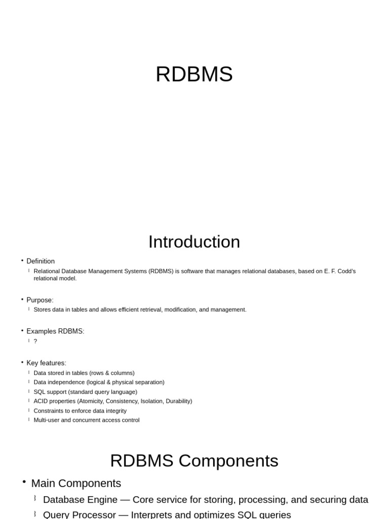 Lecture 11 - RDBMS | PDF