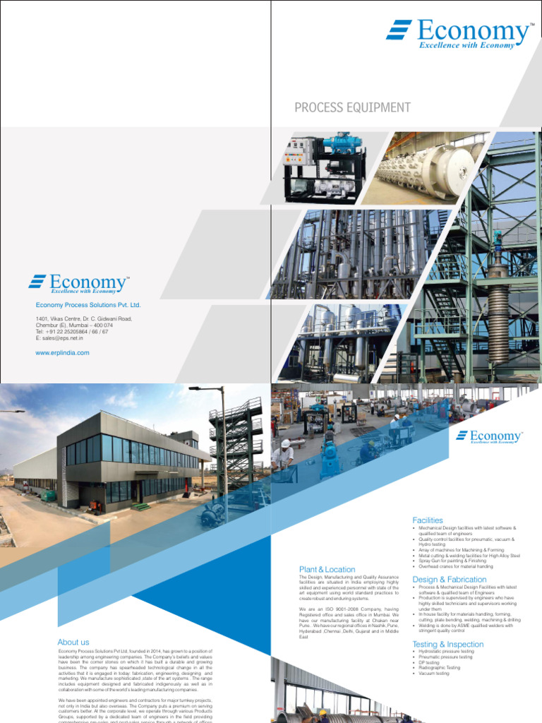 Economy Process Brochure (New) | PDF | Distillation | Pump