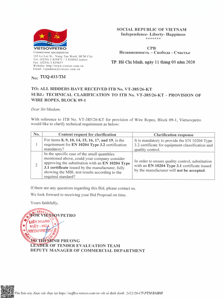 Tech - Clarification Letter | PDF