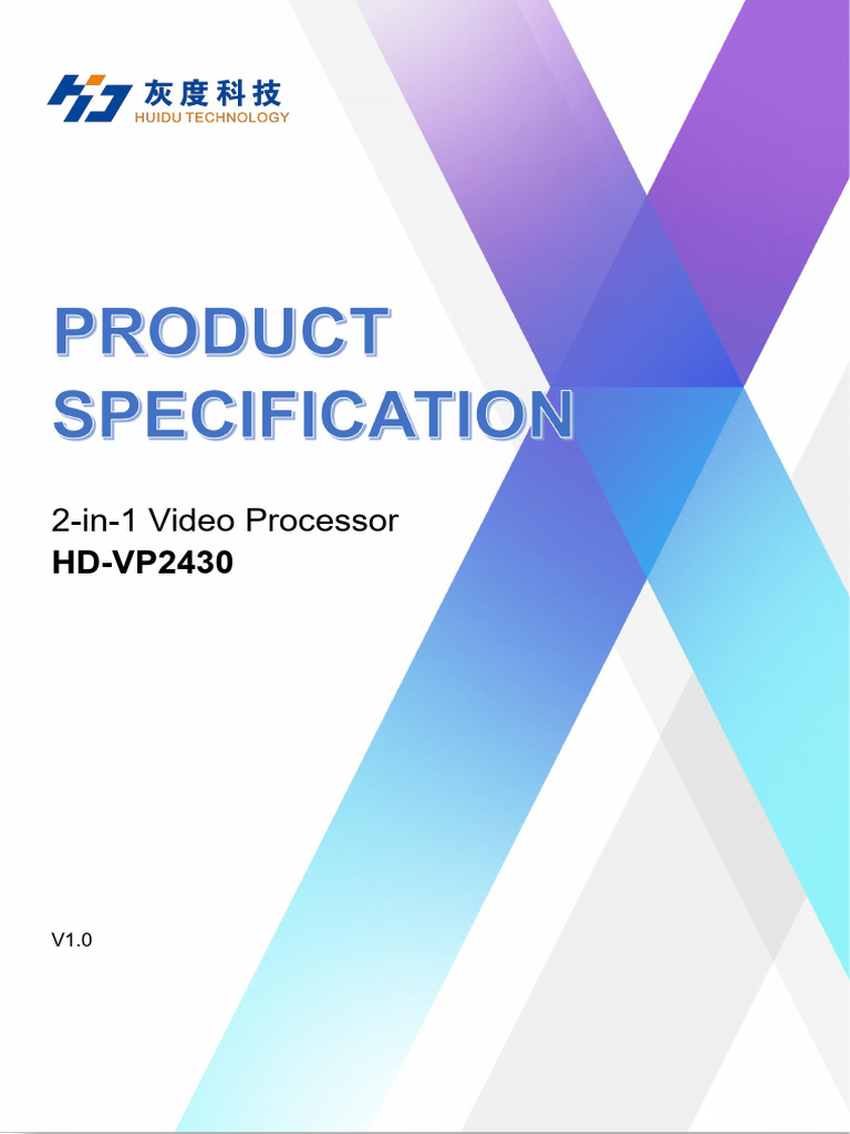 HD-VP2430 Specification V1.0 | PDF | Hdmi | Video
