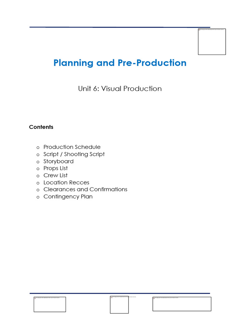 Final - Planning and Pre Production | PDF