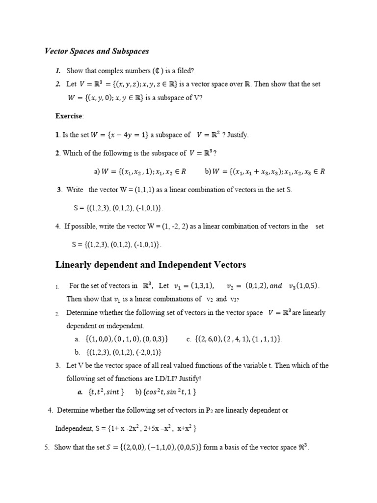 Applied Math I Worksheet 3 (Chapter 1) | PDF