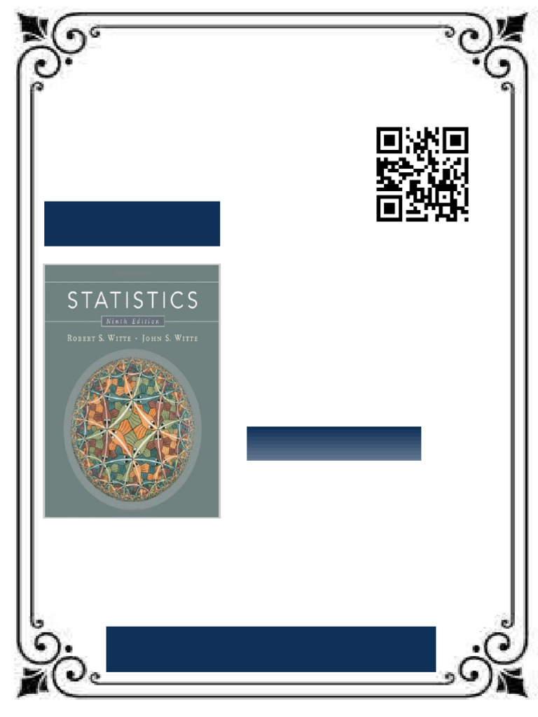 Statistics 第9版 Robert S. Witte Statistics 9th Edition Robert S. Witte Ebook Testbank Solutions