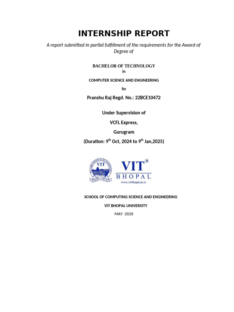 Internship Report | PDF | Computer Science | Systems Engineering
