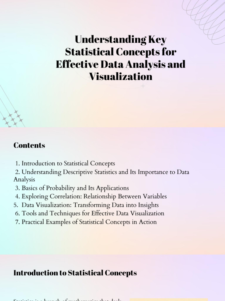 Understanding Key Statistical Concepts For Effective Data Analysis and ...