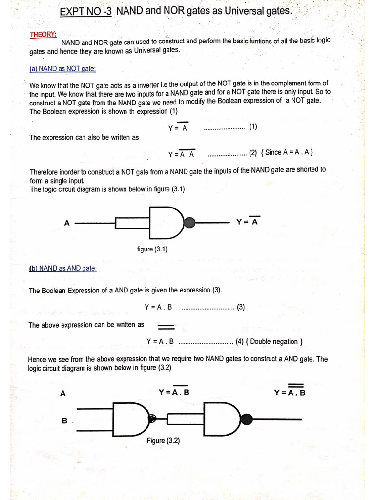Experiment No 2 Universal NAND NOR | PDF