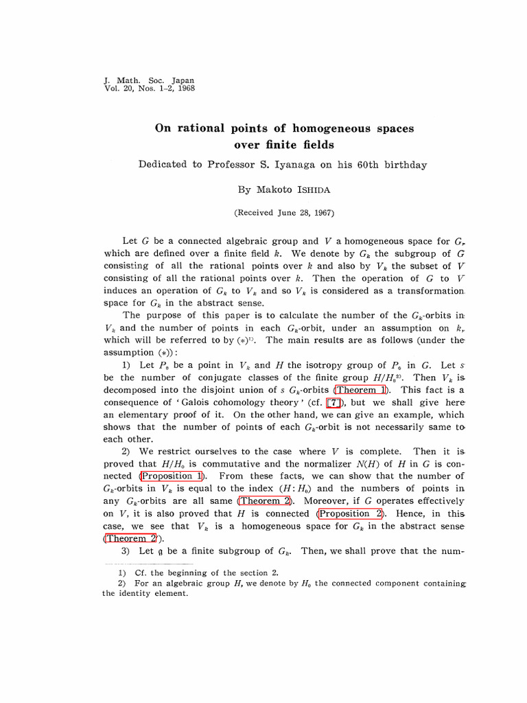 On Rational Points of Homogeneous Spaces | PDF | Group (Mathematics ...