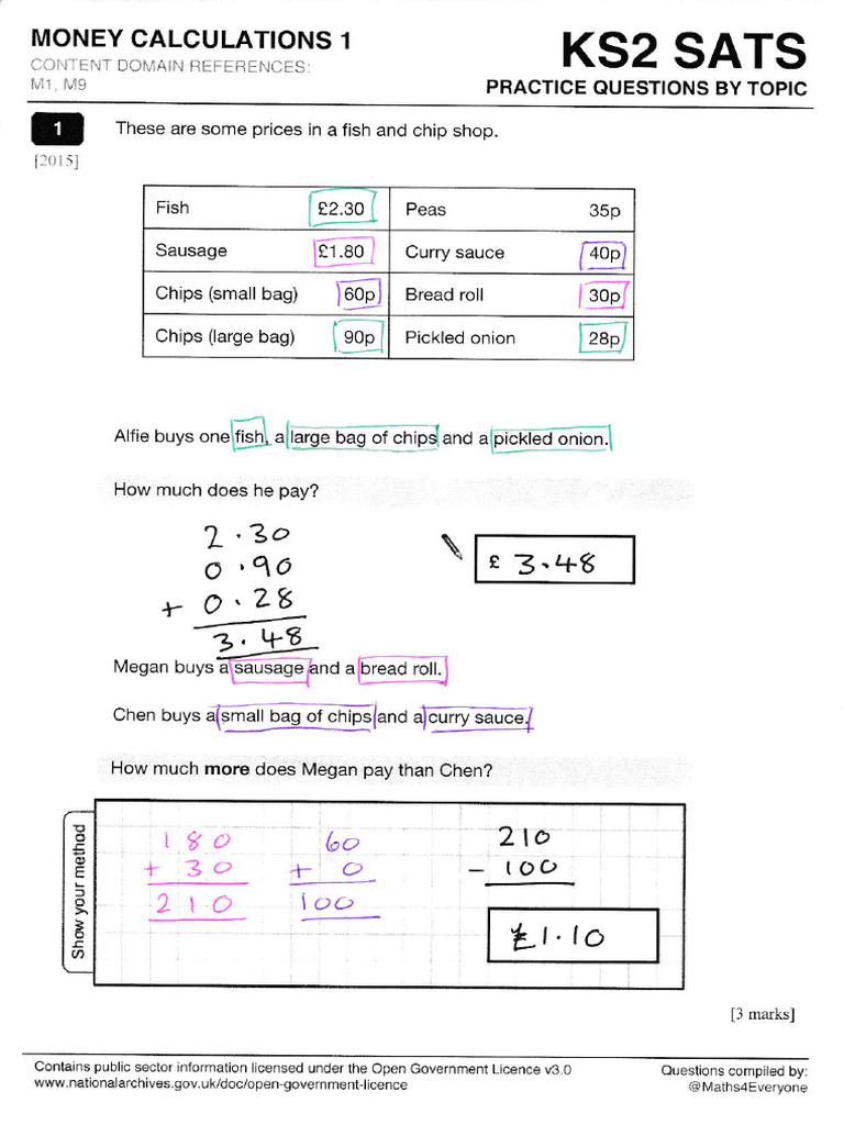 Money Calculation 1 (Ans) | PDF