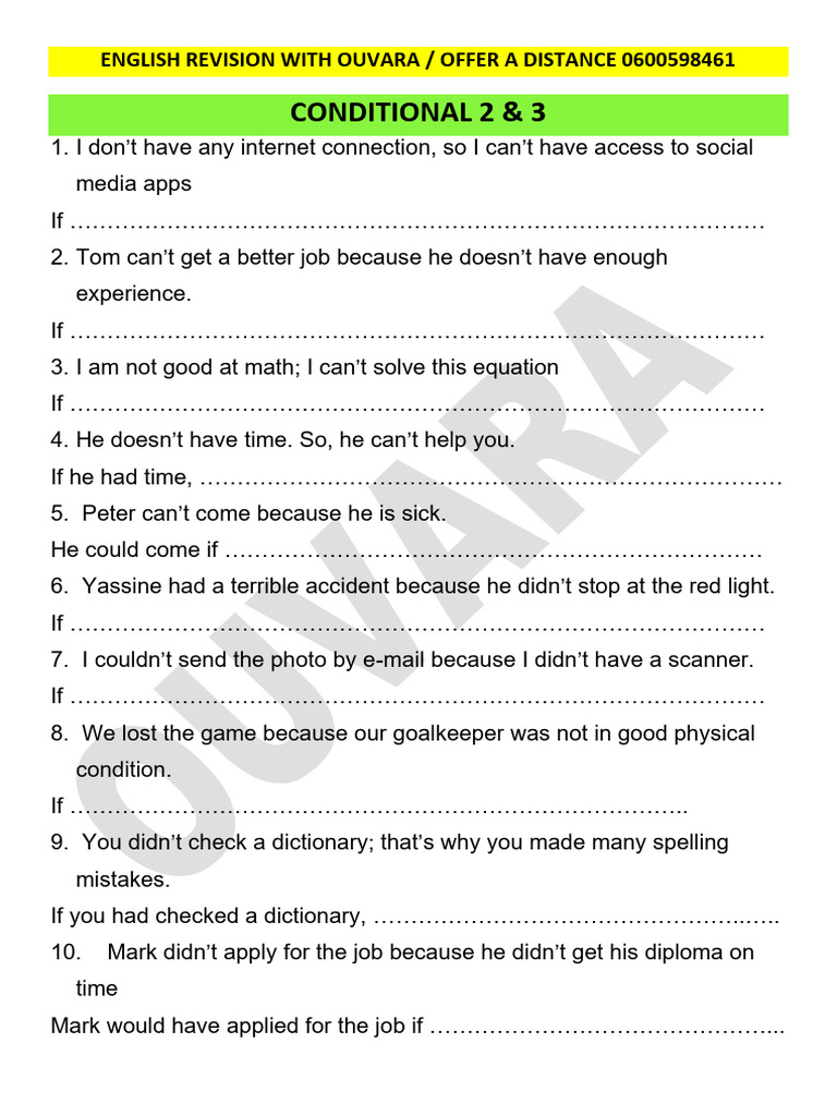 Revision Conditional 2 3 | PDF