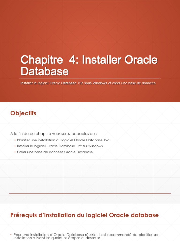 4 - Installer Oracle Database | PDF | Base de données Oracle | Serveur ...