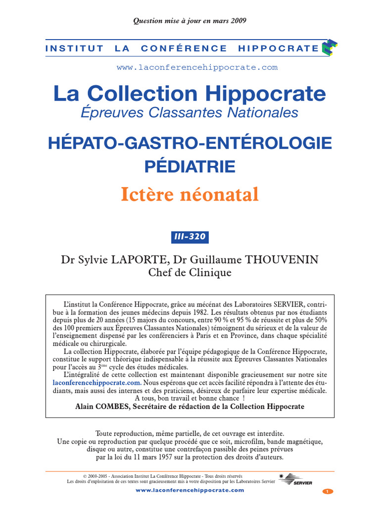 III-320-enfant - Ictère Neonatal | PDF | Spécialités médicales ...