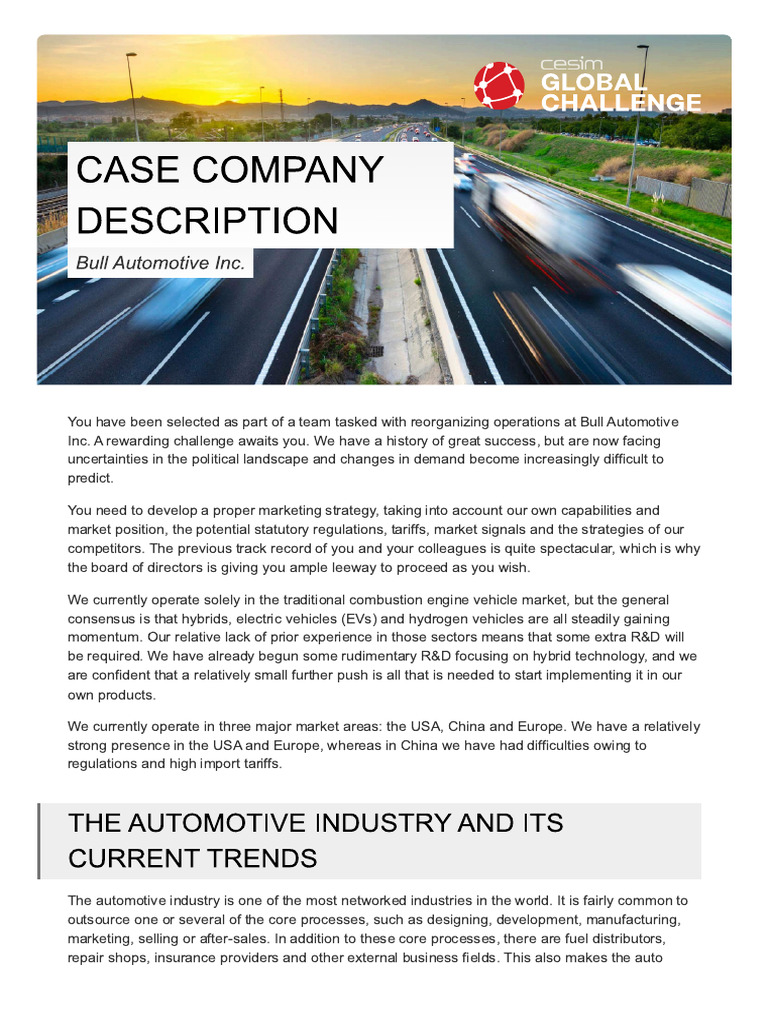 Case Description - Automotive ESG | PDF