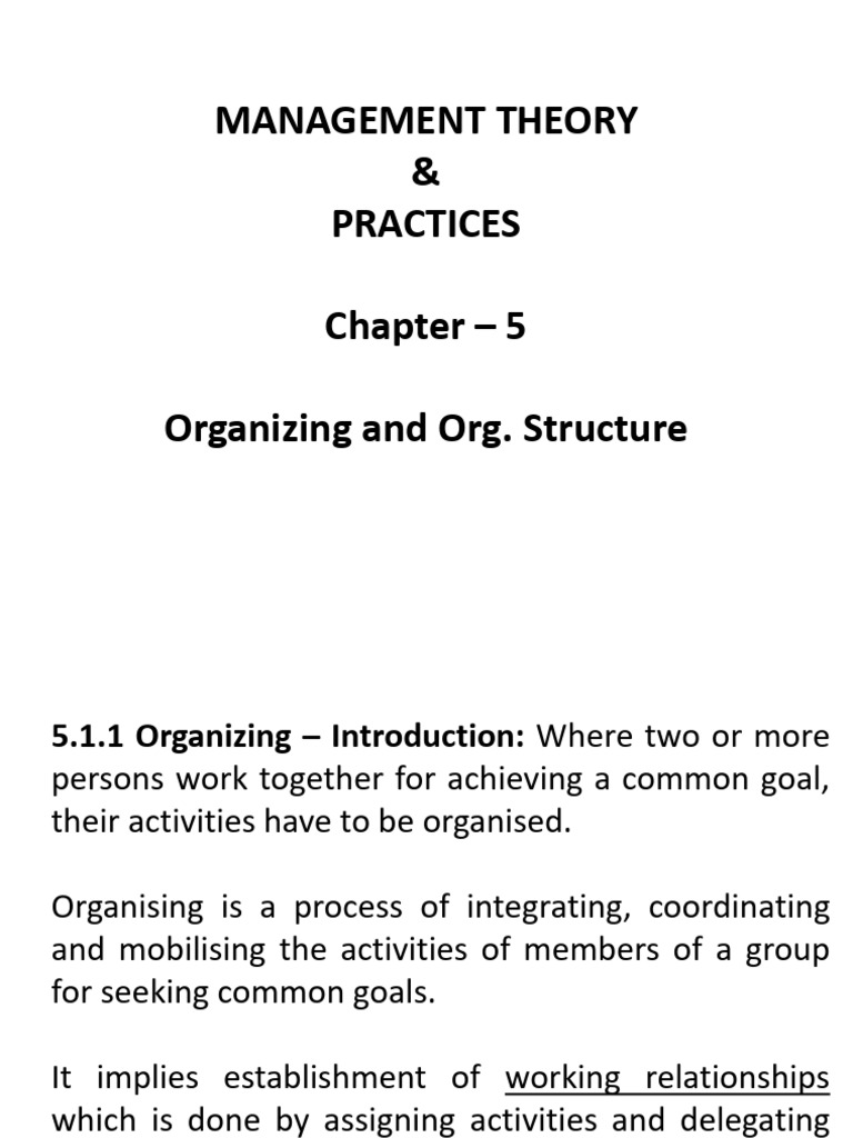 Chapter - 5 - Organizational Structure | PDF | Organizational Structure ...