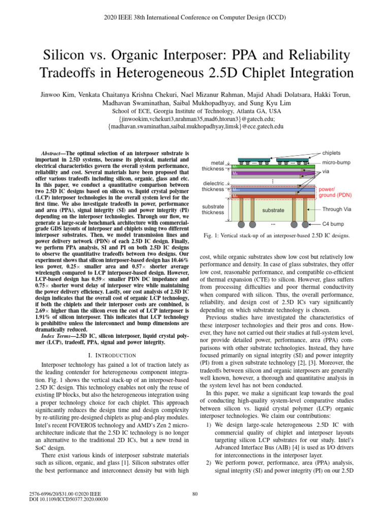 Silicon Vs Organic Interposer PPA and Reliability Tradeoffs in ...