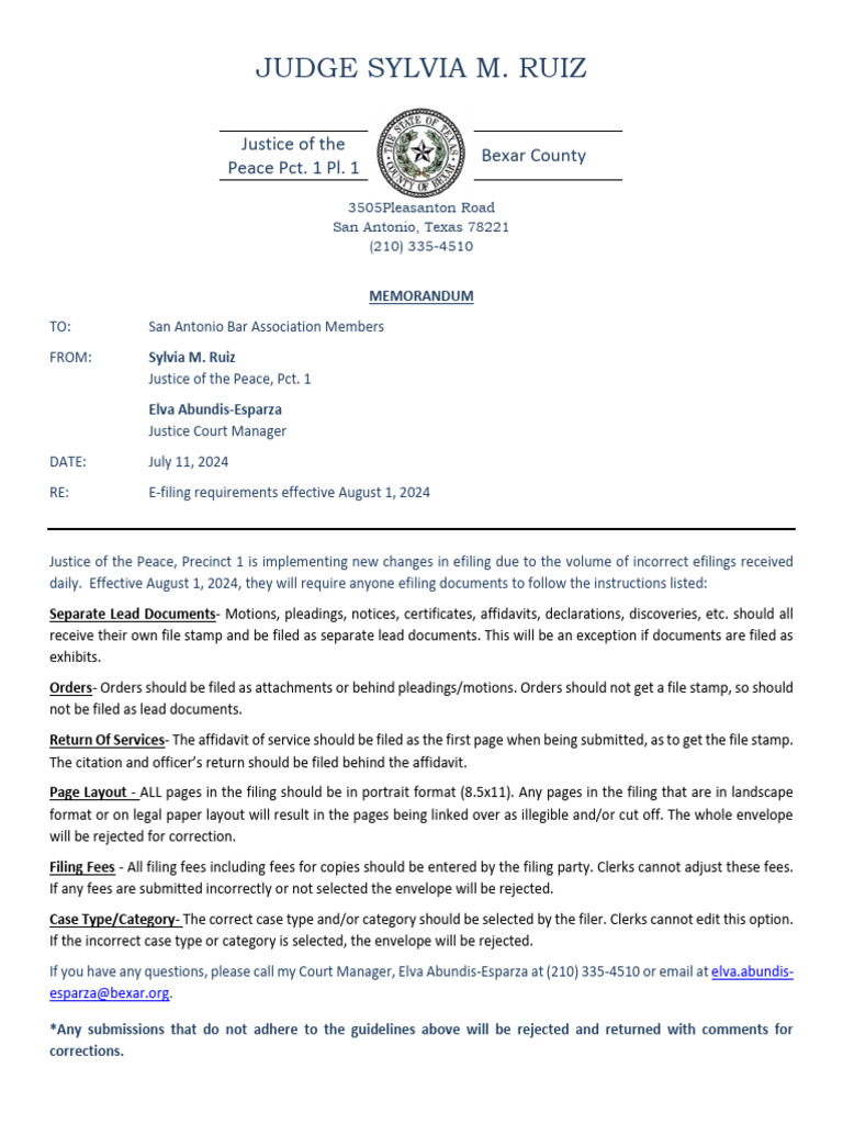 Effective August 1, 2024 - E-Filing Requirements | PDF | Public Law ...