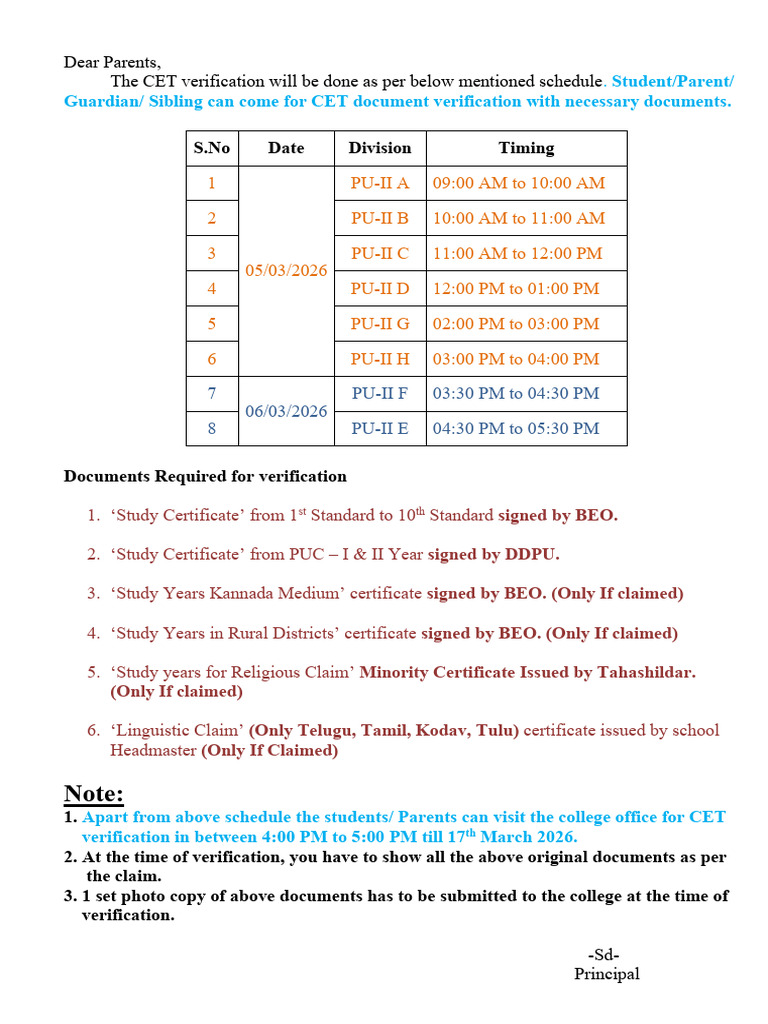 CET Verification | PDF