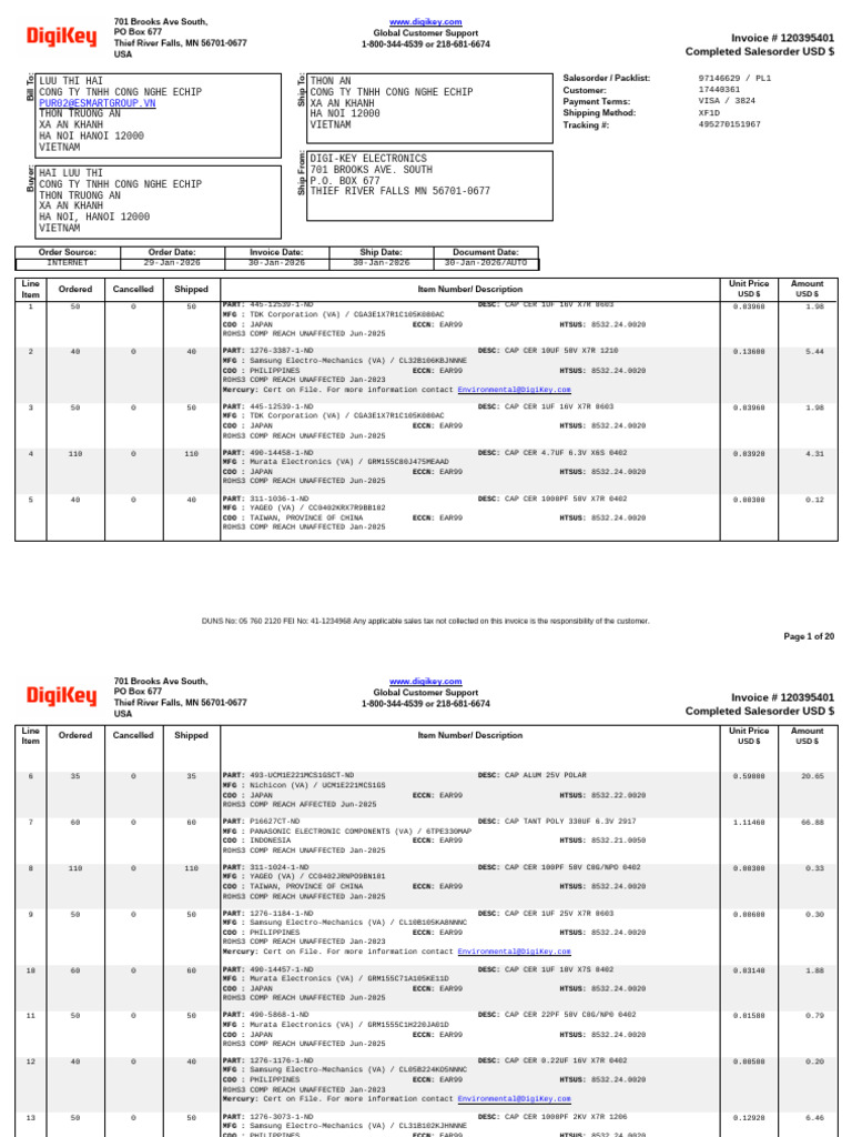 DK Invoice 120395401 | PDF | Invoice | Electronics Companies Of The ...