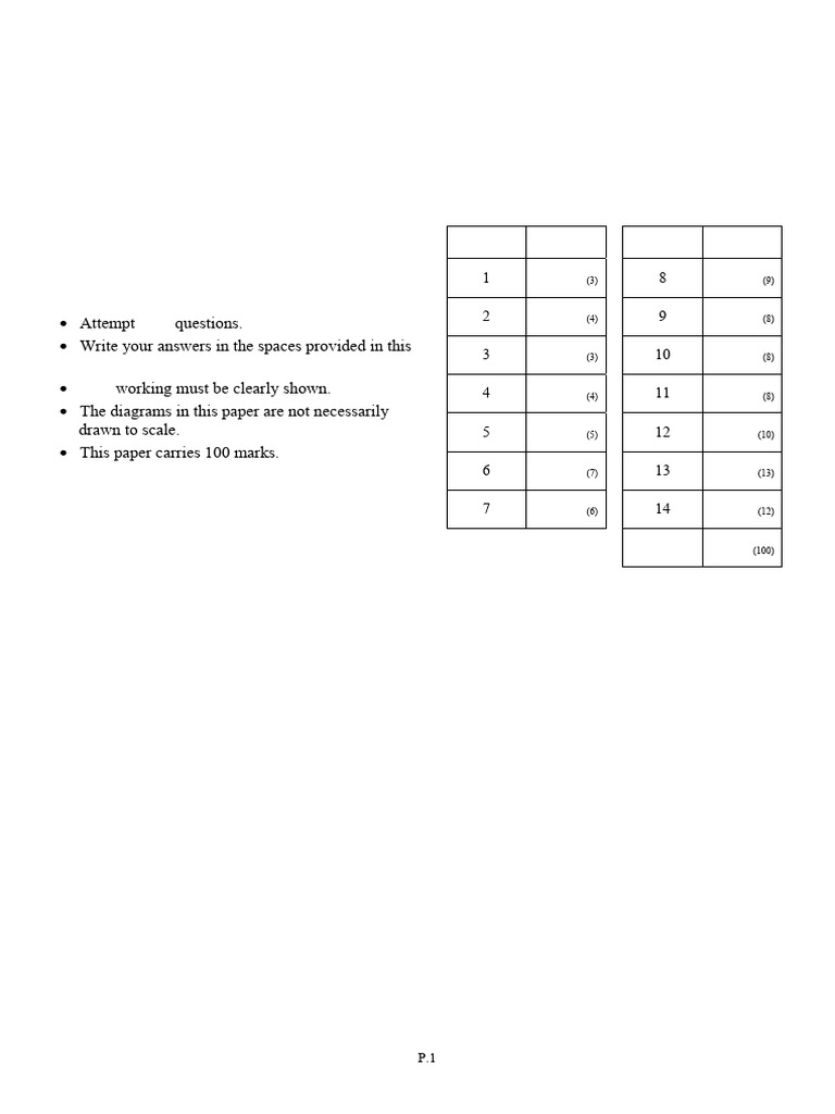 ST Stephen Girl College F3 Math P1!18!19 Final Exam | PDF | Area ...