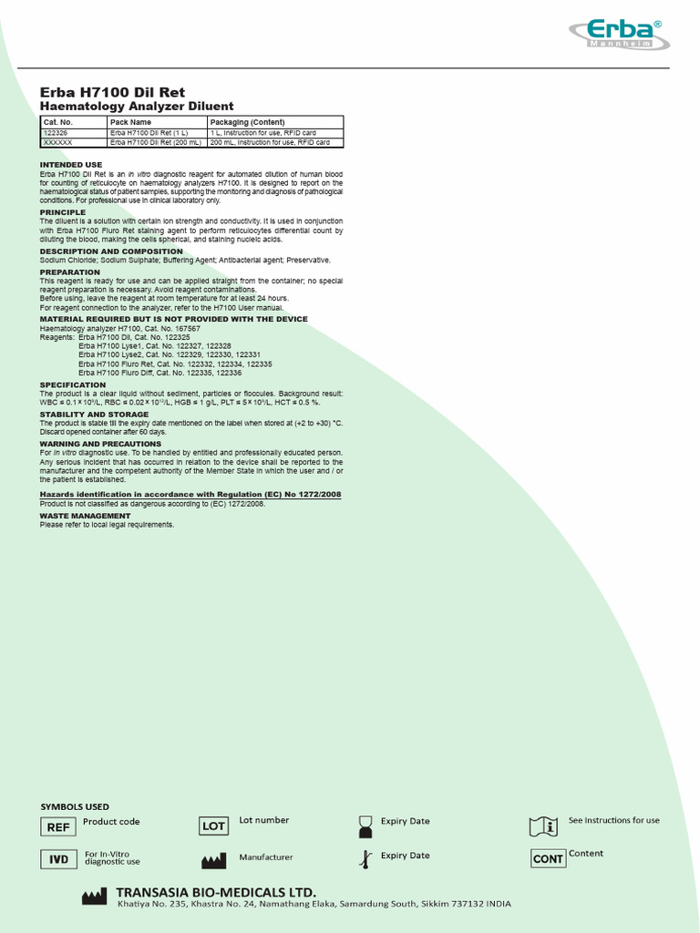 Erba h7100 Dil Ret | PDF