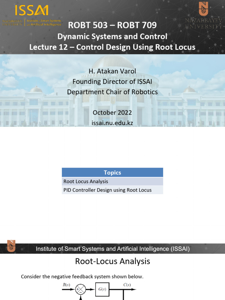 ROBT503-Lecture12 Root Locus | PDF | Mathematics | Mathematical Objects