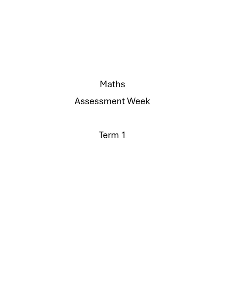 Maths Assessment Week Prep Term 1 | PDF | Equations | Overdraft