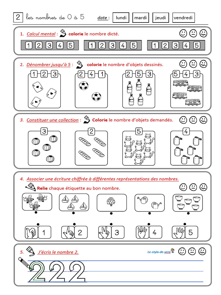 Fiche Maths CP 2 | PDF