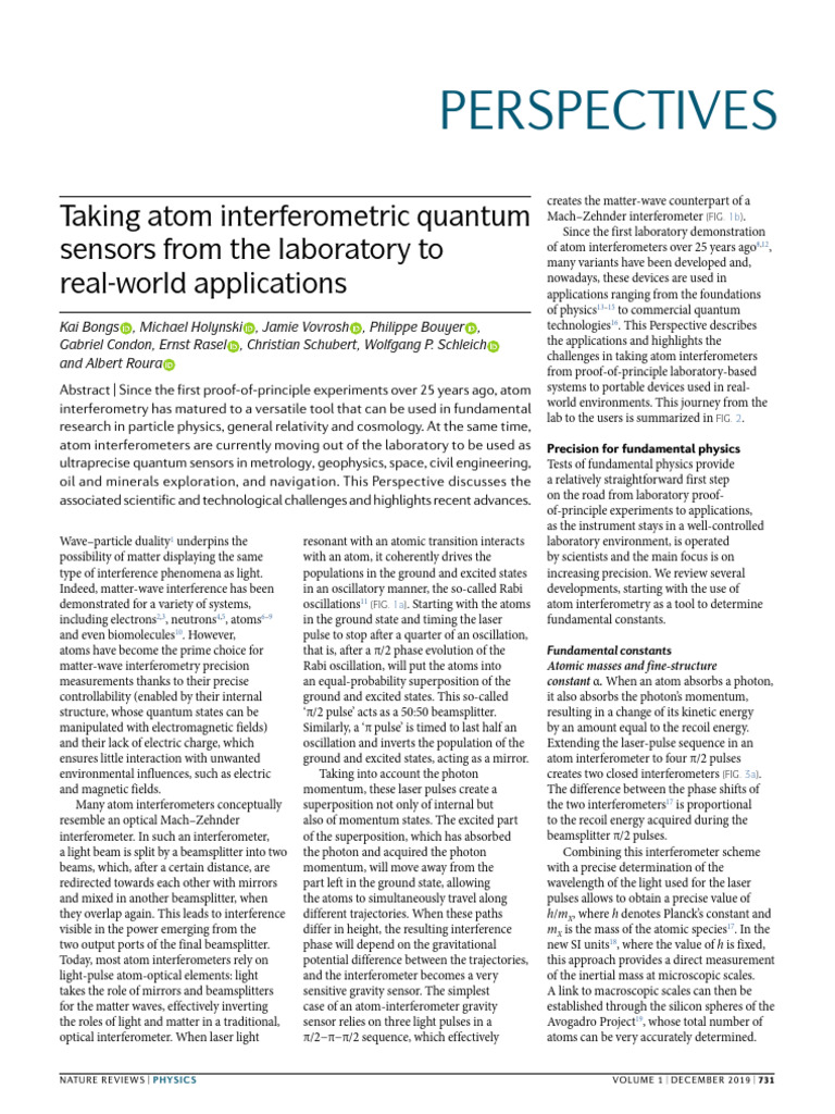 Taking Atom Interferometric Quantum | PDF | Interferometry | Photon
