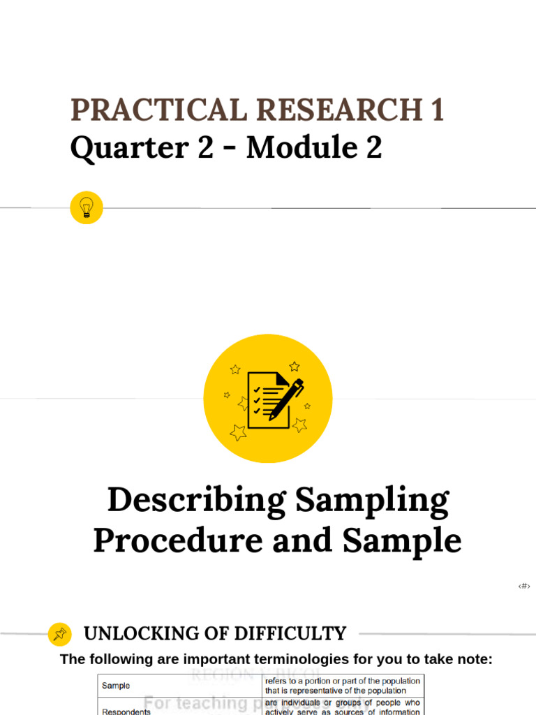 Practical Research 1: Quarter 2 - Module 2 | PDF | Sampling (Statistics ...