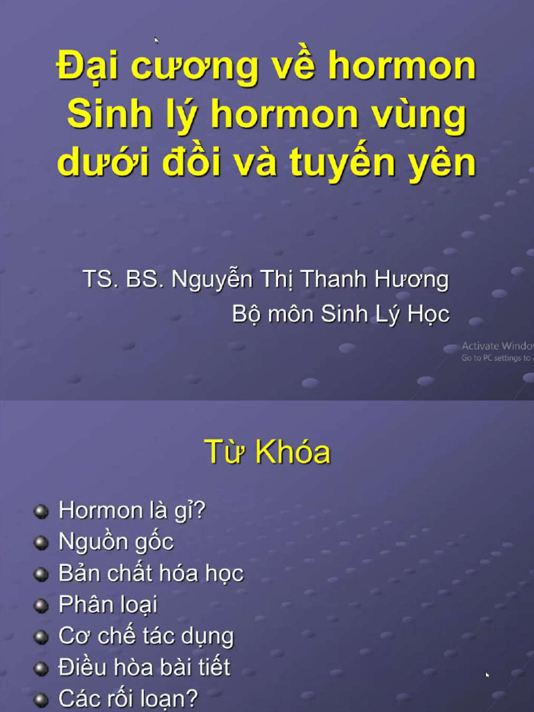 LEC4 Sinh Lý Hormone | PDF