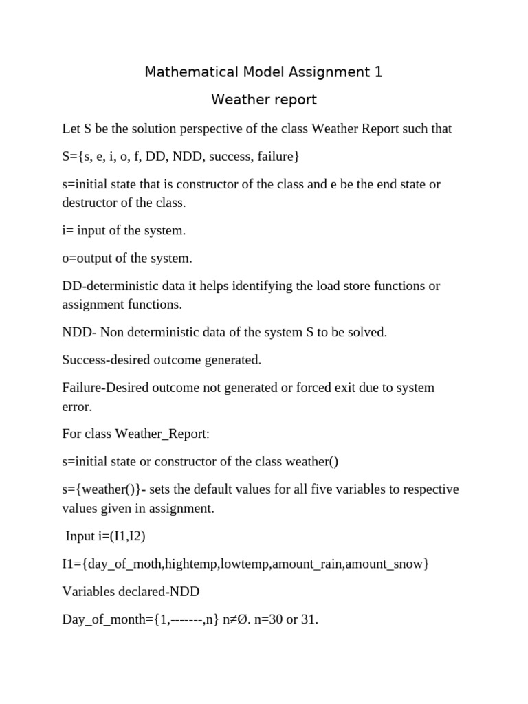 Mathematical Model 1 | PDF