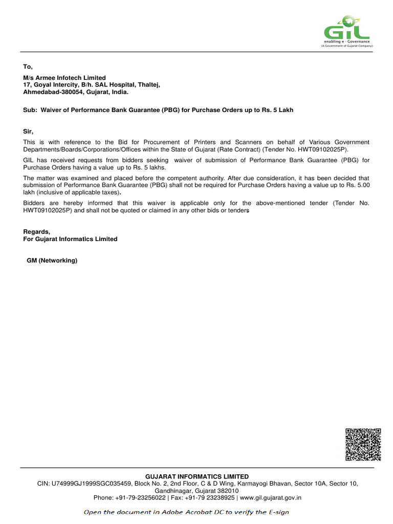 Gil PBG Letter | PDF