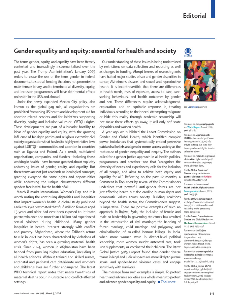 Gender Equality and Equity Essential For Health A | PDF