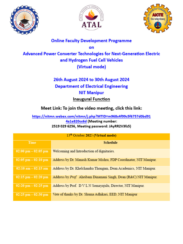 Inaguration ATAL FDP 2025 | PDF
