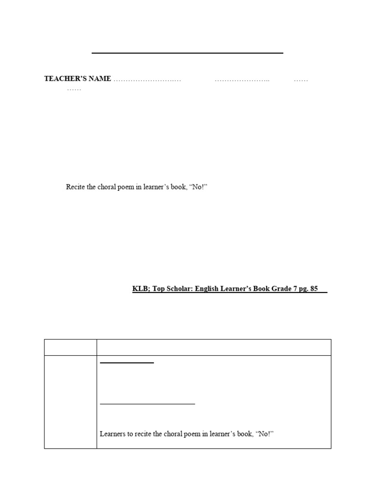 Lesson Plan | PDF | Learning | English As A Second Or Foreign Language