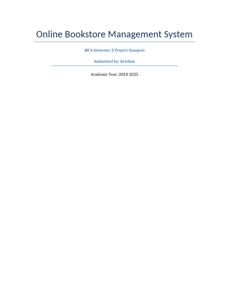 Online Bookstore Detailed Report Full | PDF | My Sql | Usability