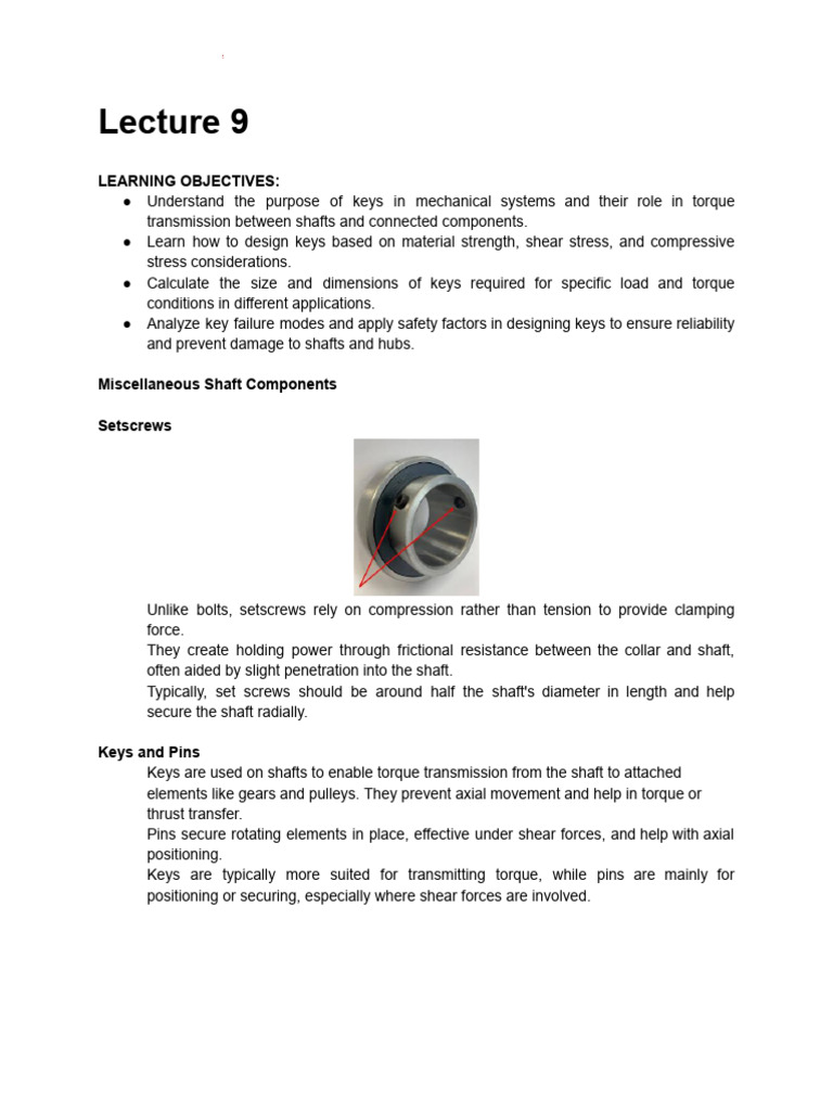 Lecture 9 KEYS | PDF | Strength Of Materials | Mechanical Engineering