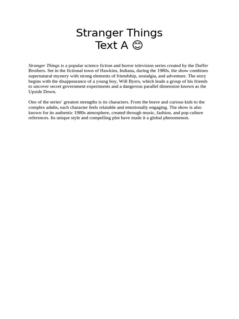 Zadanie 8 Stranger Things A | PDF