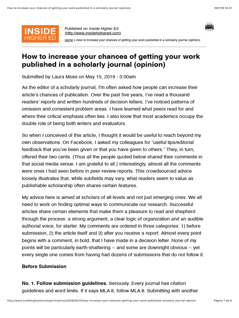 work published in a scholarly journal | PDF | Academic Journal | Human ...