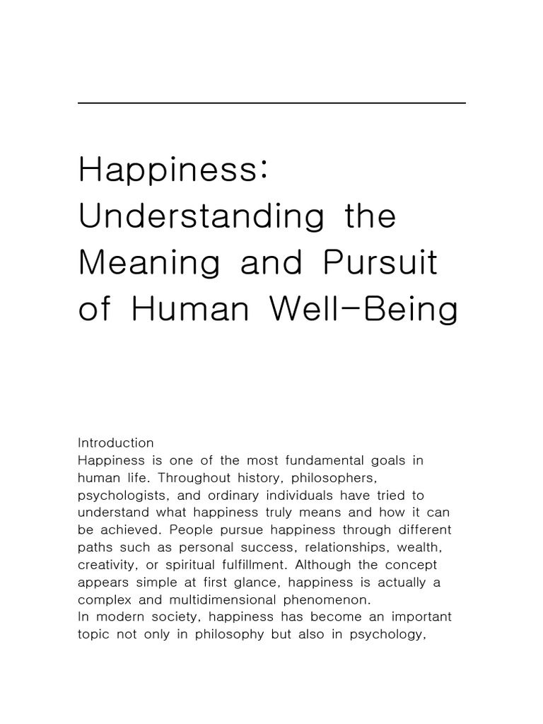 Meaning of Happiness | PDF | Happiness | Well Being