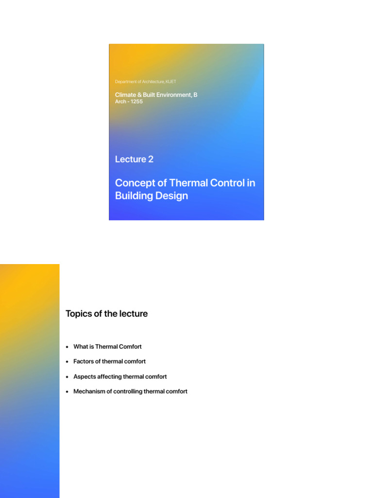 L. - 2 Concept of Thermal Control in Building Design | PDF ...