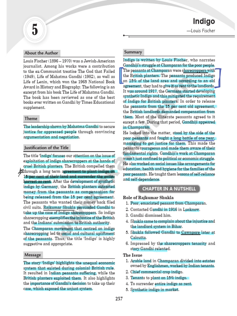 Indigo Chapter 5 Class 12 2023 | PDF | Mahatma Gandhi